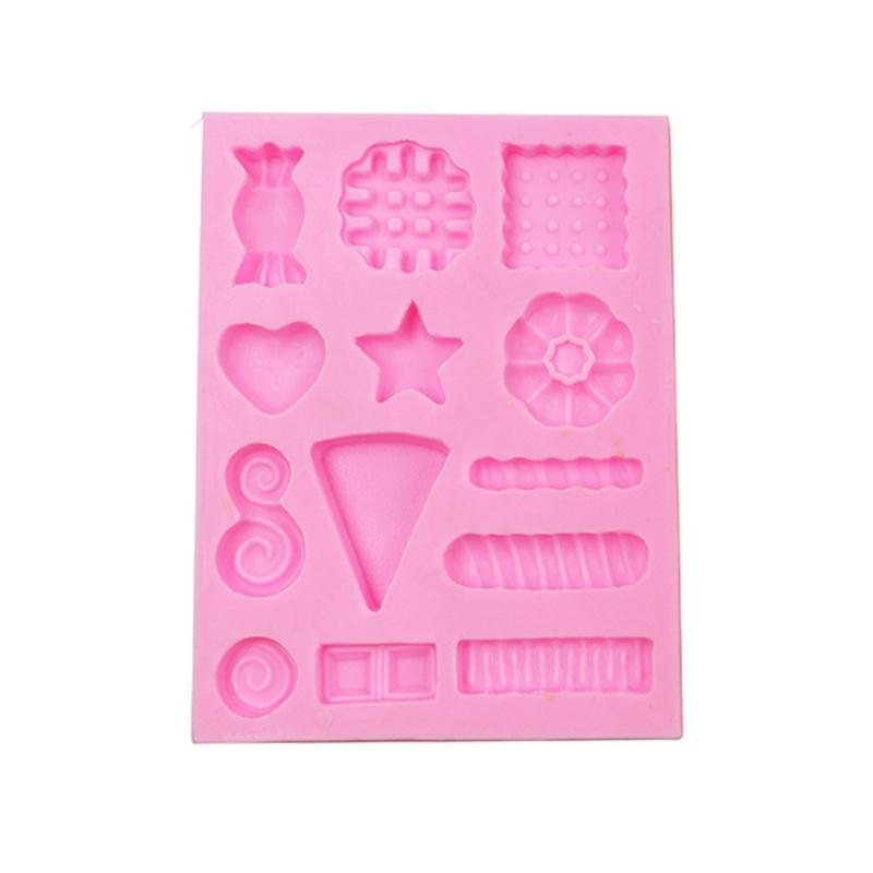 3D Süßigkeiten Waffeln Keks Silikon Flexibel Lebensmittelecht Form Ton Harz Keramik Süßigkeiten Fondant Süßigkeiten Schokolade Seifenform