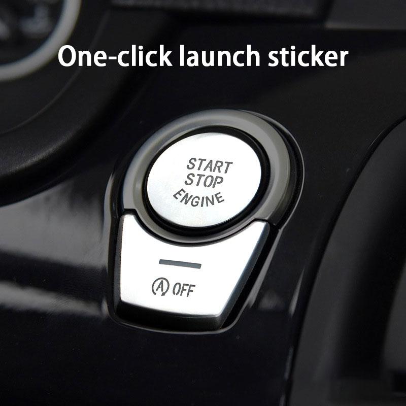 Für BMW 5er G30 F10 G60 Ein-Klick Start-Stopp-Knopf Aufkleber, Handbremsabdeckung, Multimedia Auto-Knopf Aufkleber