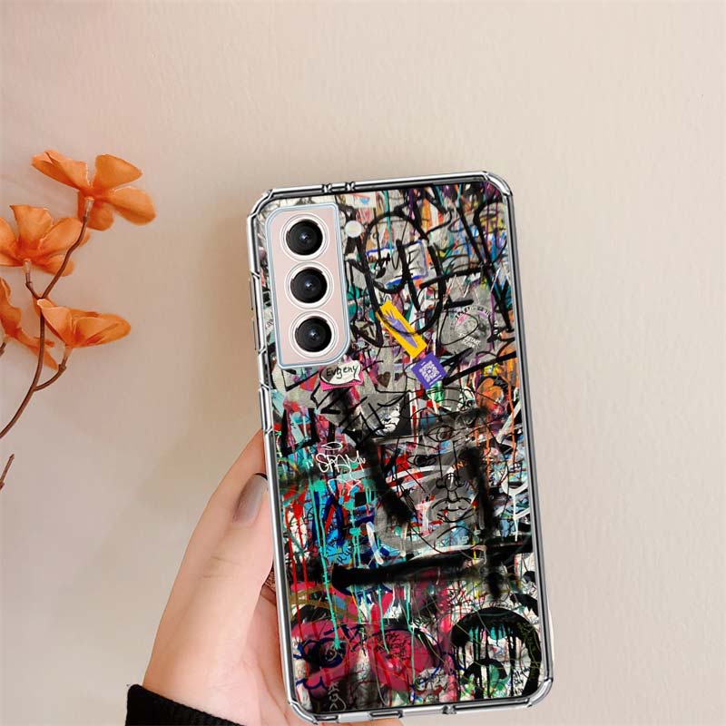 Graffiti Clear Phone Cases for Samsung S26 Ultra Galaxy S25 Edge S24 S23 FE S21 Plus S20 S22 S10 Cover Patterned Compatible with