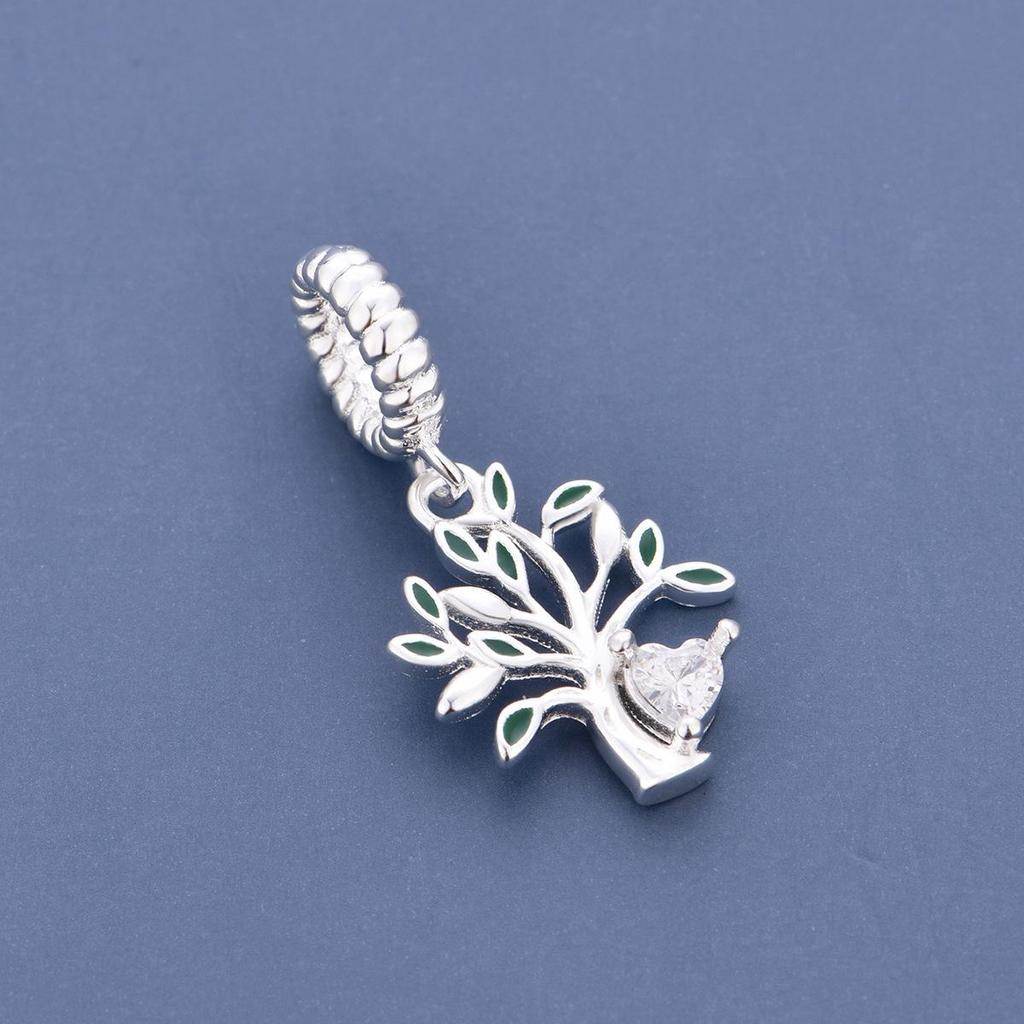 Natural Story S925 Tree of Life Dragonfly Charm Beads for DIY Bracelet Keychain Accessories