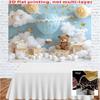 2D flacher Teddybär und Ballon Kulisse Kinderzimmer Wanddekor Hintergrund