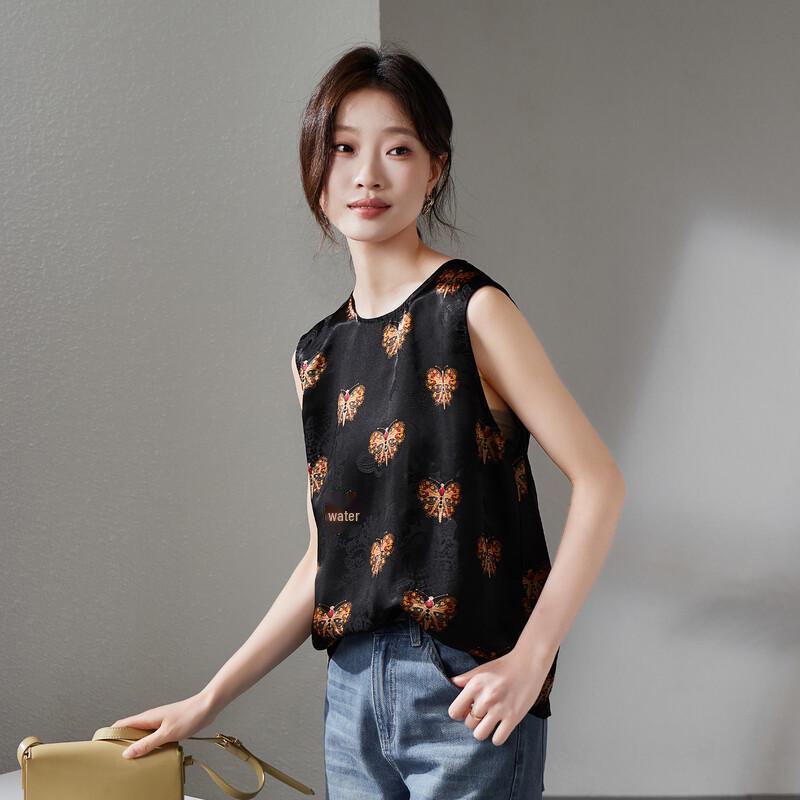 SOFSIL Women s Sleeveless Silk Blend Printed Blouse M