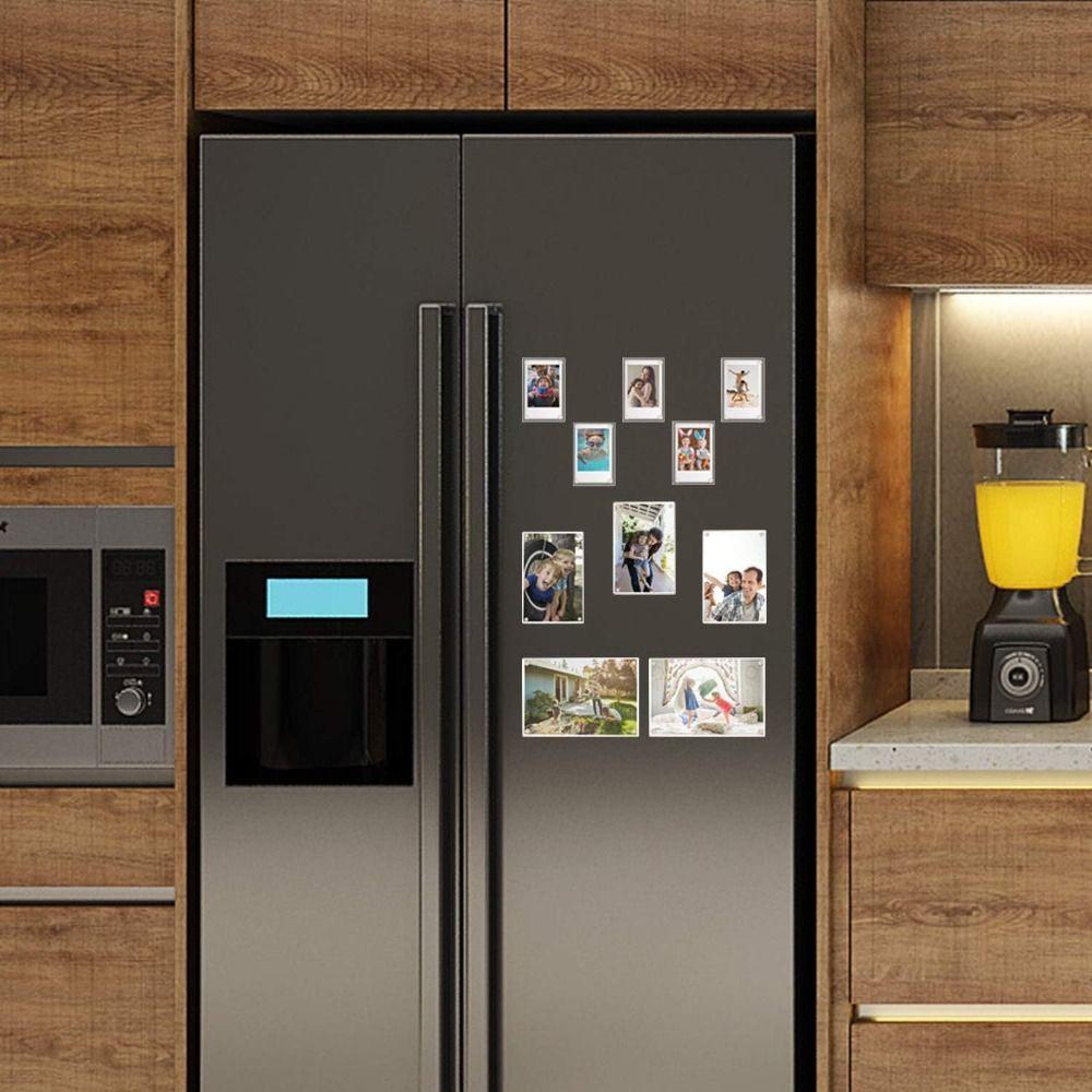 5pcs DIY Card Display Frame Acrylic Refrigerator Magnet Picture Frame  for Instant Photo