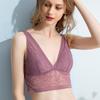 French Lace Vest Silk Bra Sexy Breathable Mulberry Silk Underwear Women's Steel-free Back Bra
