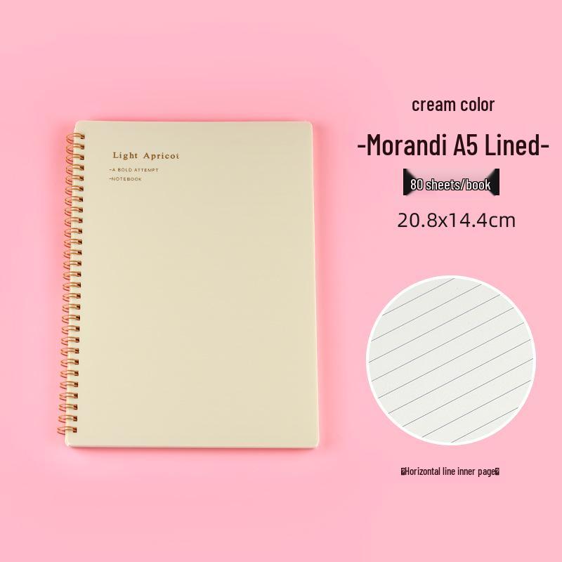 

Блокнот А5 на спирали цвета Моранди, Ретро минималистичный дизайн, Линованные и страницы в клетку для студентов