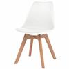 Chaises à manger - MAISON EXCLUSIVE - Lot de 2 - Blanc - Pieds bois massif - Coussins simili cuir