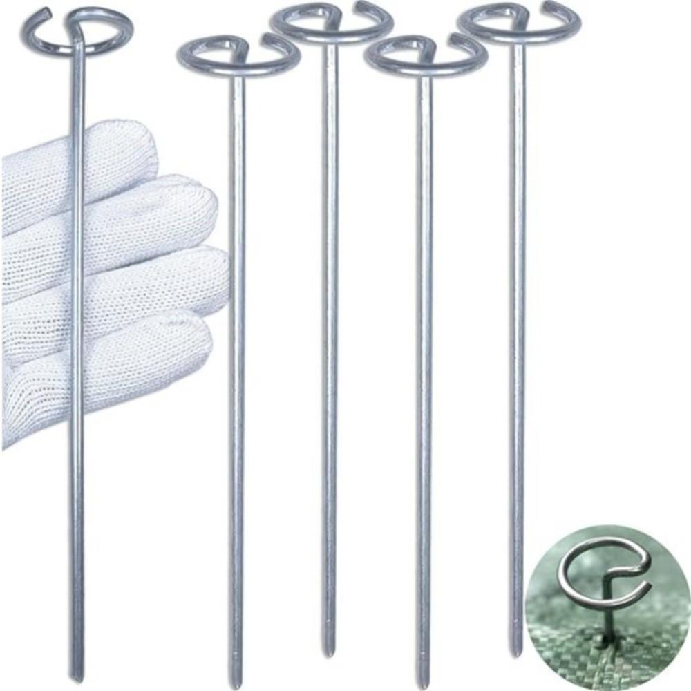 50Pcs Reusable Garden Staples Heavy Duty Weed Barrier Fabric Stakes Ground Pegs Tent Securing
