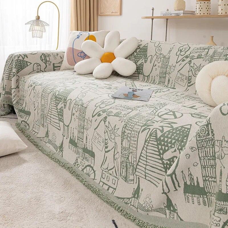 

Полотенце для дивана, ткань с полным покрытием, стильная скандинавская подушка для дивана, походное одеяло, всесезонный универсальный чехол для дивана 180x130cm