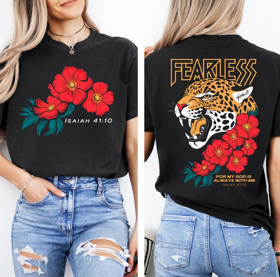 

2026 Summer Womens Vintage Fearless Tiger Graphic TShirt Unisex Cotton and Breathable Short Sleeve Oversized Loose Casual S