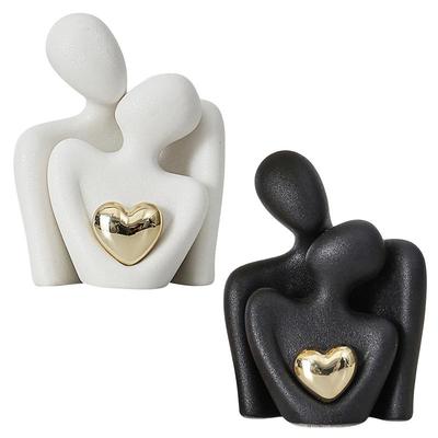 N-ordic Decorative Abstract Couple Statue Modern Decoration Home Sculpture Ceramic Figure Figurines Living Room Crafts Ornaments