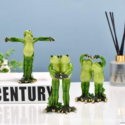 Nordic Yoga Frog Pastoral Animal Resin Crafts Abstract Yoga Frog Sculpture Cartoon Animal Living Room Ornaments Home Decoration