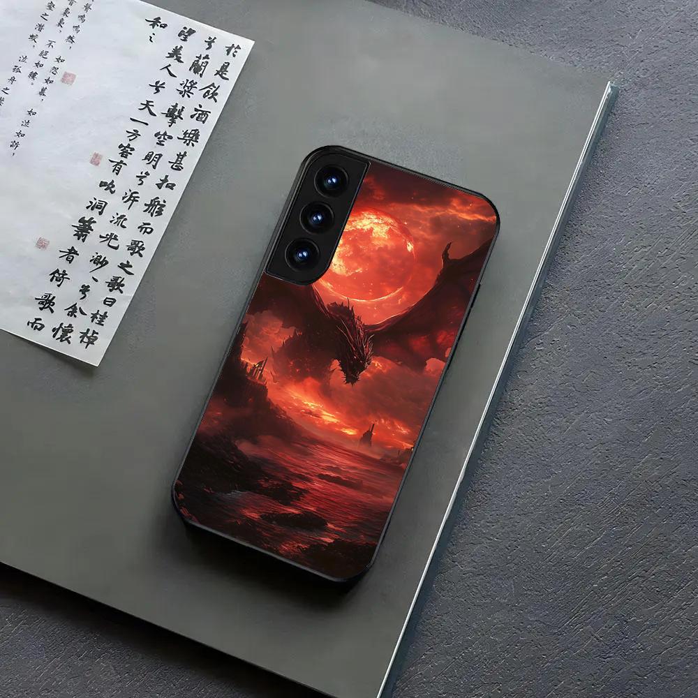 Dragon Phone Case For Samsung S24, S25 22,30,Note20,Ultra,Lite,Ultra5G,Plus,FE Black Cover
