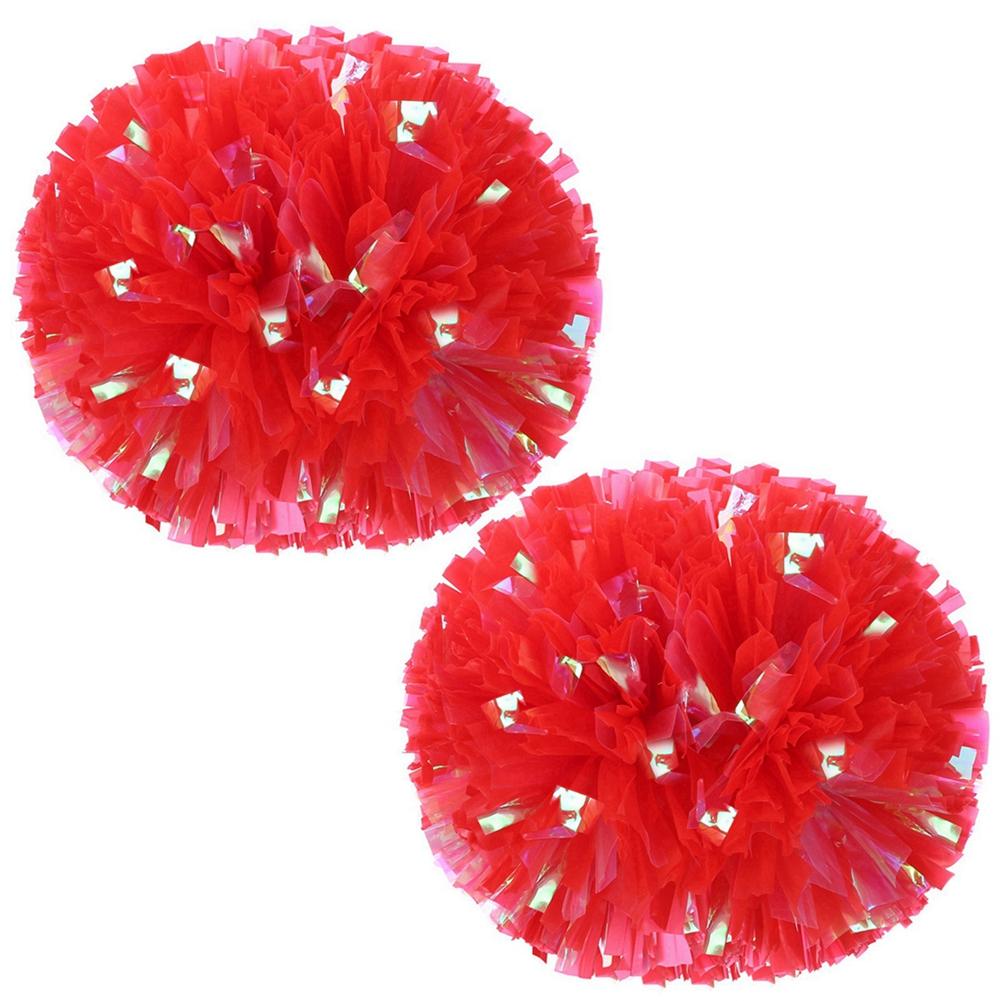 2PCS Colorful Game Pompoms DIY Cheap Cheerleading Cheering Flower Ball Finger Ring Dance Sports Match Product Club Sport Supply