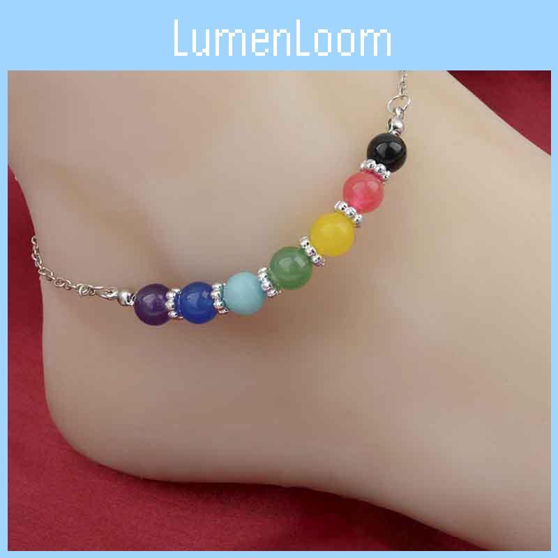 Premium Quality Fashion Stone Beach Boho Ankle Barefoots Bead Foot Bracelet Amethyst Chain