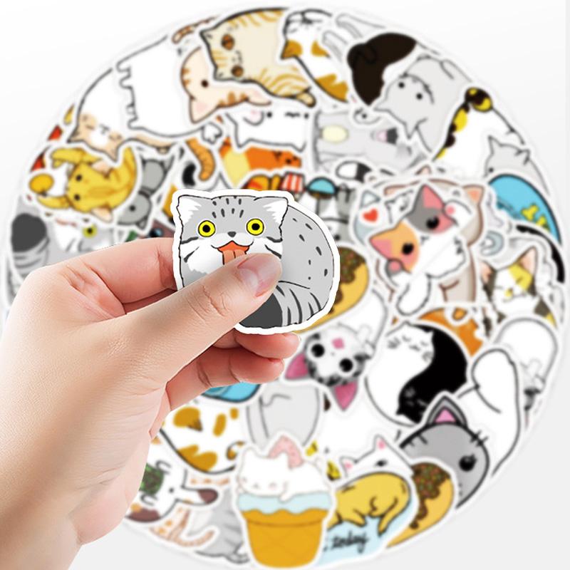 50Pc Funny Cute Cat Stickers Skateboard Stickers Extreme Sports Stickers Trolley Case Guitar Mug Notebook Trend Stickers