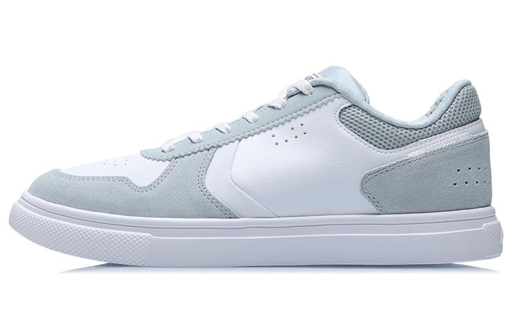 Li Ning Abrasion Resistant Breathable Slip Resistant Low top Skateboard Shoes Women's White Blue AGCR194-2