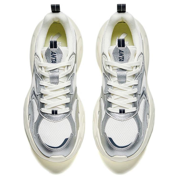 Anta Comfortable Trendy Slip-Resistant Durable Lightweight Low-Top Casual Shoes Men sneakers Silver 912448810-1
