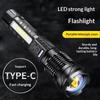 Powerful Xhp50 Led Flashlight 18650 Torch Waterproof With Side Light 7 Modes Usb Rechargeable Zoom Lamp For Camping Fishing