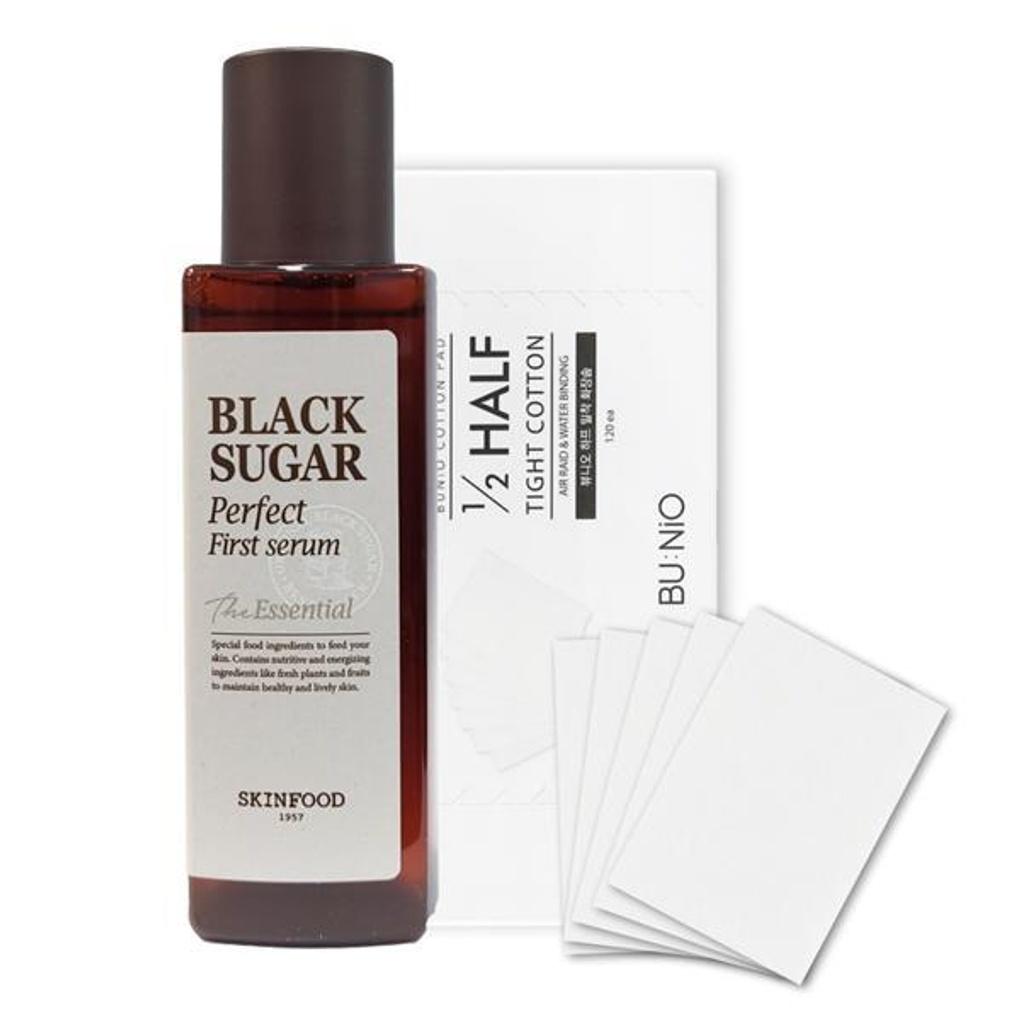 

Skinfood Black Sugar First Serum + bunio Half-Adherent Cotton Pad Clear Pad