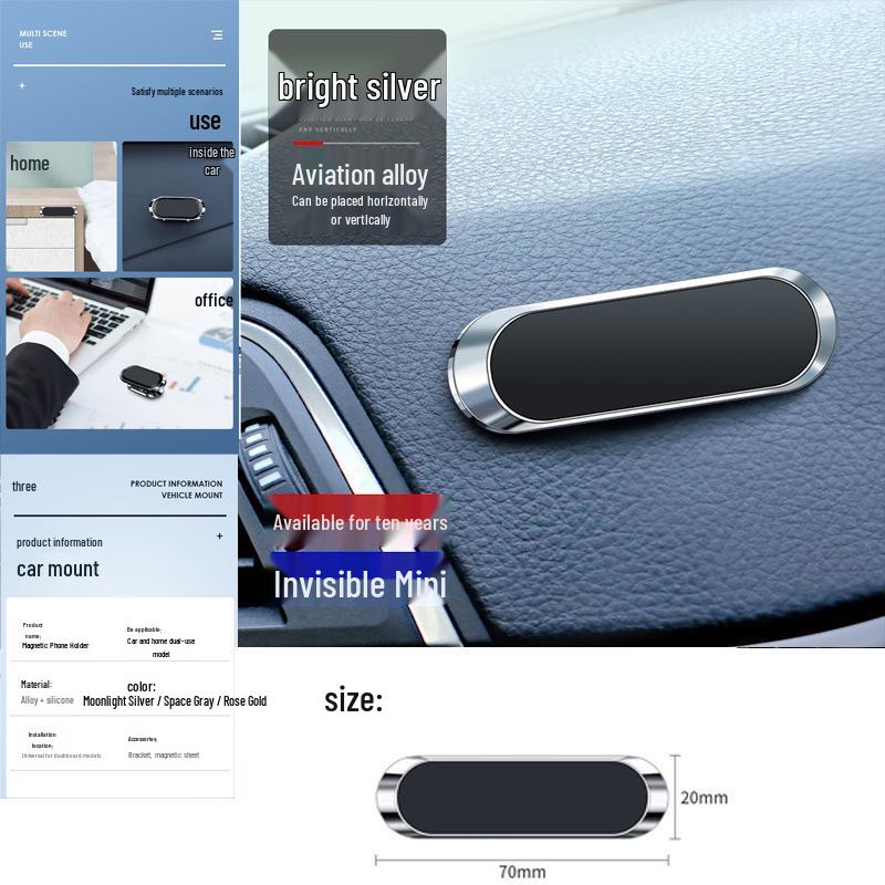 

Universal Foldable Magnetic Car Phone Holder with Suction Cup - New Model 2 Magnetic Pieces