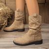 Women's Wide Width Roman Style Martin Shoes, Korean Fashion Pull-On Boots, European Comfort Ankle Booties Wholesale