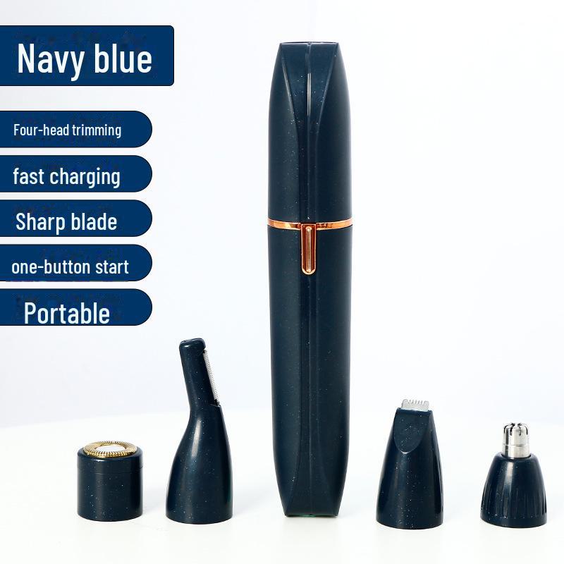

4-в-1 электрическая женская бритва и триммер: Нос, Стрижка, Карвинг, Бровь Charging model синий