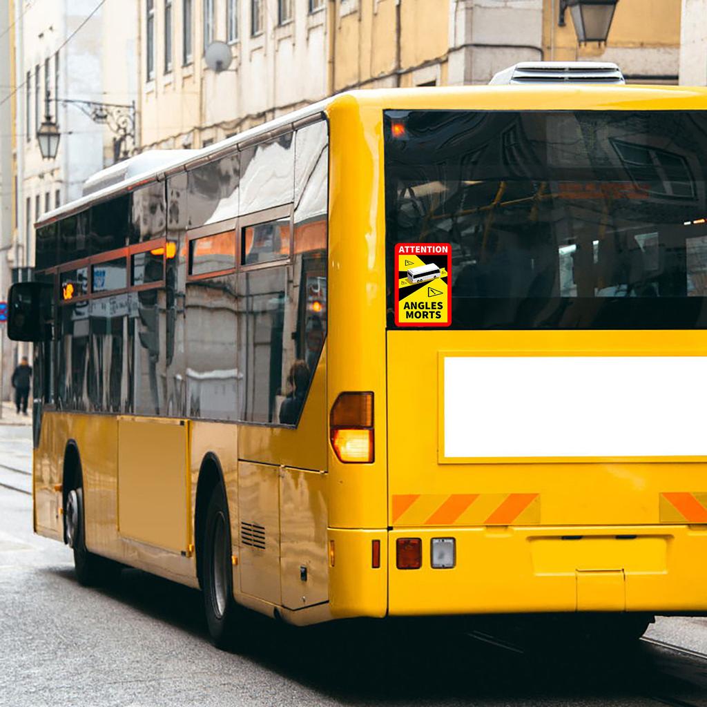 Varovný Sticker na Autobus Pozor Mrtvé Úhly Bezpečnostní Značka Vozidla Samolepka pro Povrchy Autobusů a Nákladních Vozidel Odolné Lepidlo