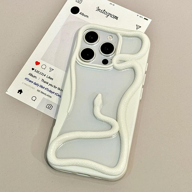 

3D Snake Hollow Dissipate Heat Phone Case For iPhone 16 15 14 13 12 11 Pro Max Shockproof Plating Soft TPU Trendy Cover For iPhone 14