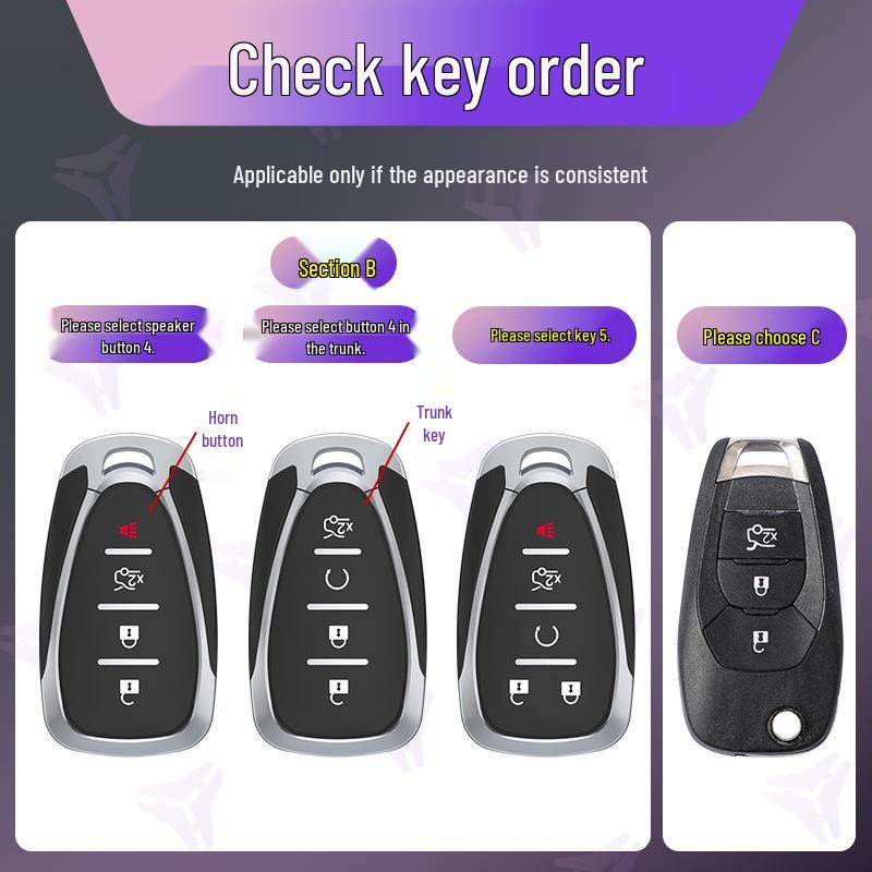 Fits Chevrolet Malibu XL, Equinox, Cruze, Cavalier, Trax, Trailblazer key covers and more trendy car models.