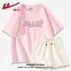 Women's Loose Cotton T-shirt & Waffle Shorts Set