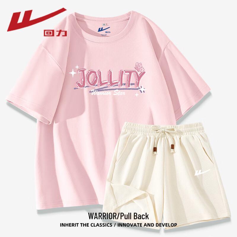 Warrior Women s Loose Cotton T-shirt & Waffle Shorts Set M