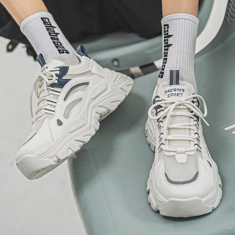 Sports Casual Shoes Fashion Simple Street Clunky Sneaker Comfortable Wear-Resistant Lace-Up Men Shoes Sport Shoes Free Shiping