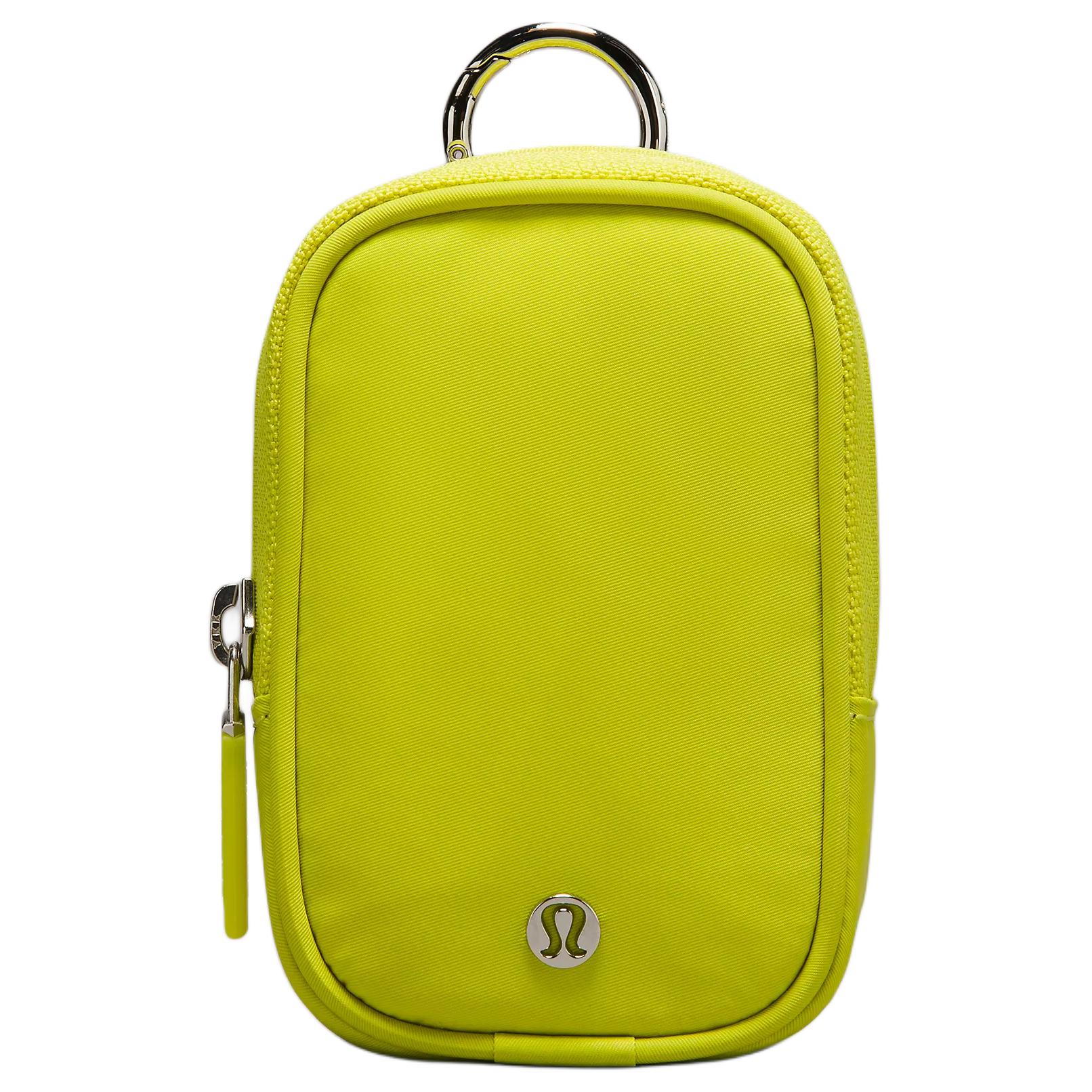 Lululemon Clippable Nano Zipper Key Pouch Unisex Accessories Yellow Snake-Print LU9BOMS-045606 Yellow Snakeskin Print Stone