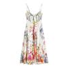 Holiday Style Beautiful Art Color Floral Suspender Dress Summer High Waist Backless Pendulum Seaside Photo Dress