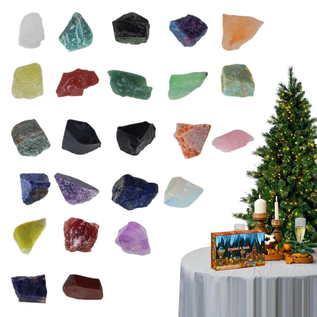 Christmas Countdown Calendar 24-Day 24-Day Irregular Stone Ornament Christmas Gift For Kids Teen Girls Boys Nature Lovers