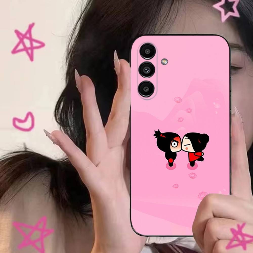 

Pucca Cute Love Phone Case For Samsung S24,S21,S22,S23,S30,Ultra,S20,Plus,Fe,Lite,Note,10,9,5G Black Soft Cover Samsung S21 s305G