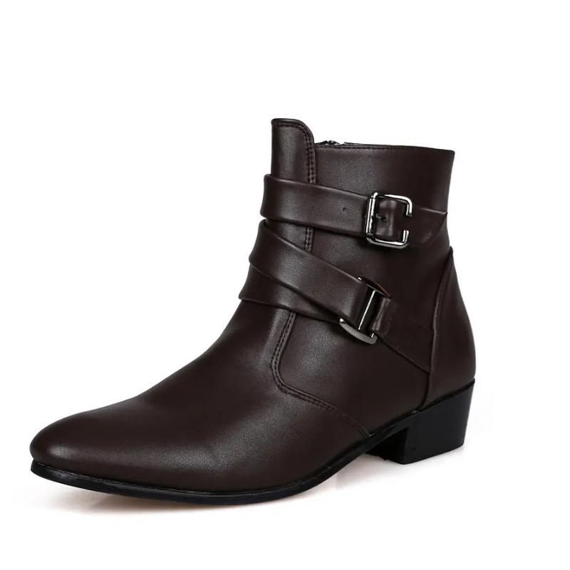 

Autumn/Winter 2021 Men s Plus Size Leather Casual Boots - Trendy British-Style Martin Shoes 44