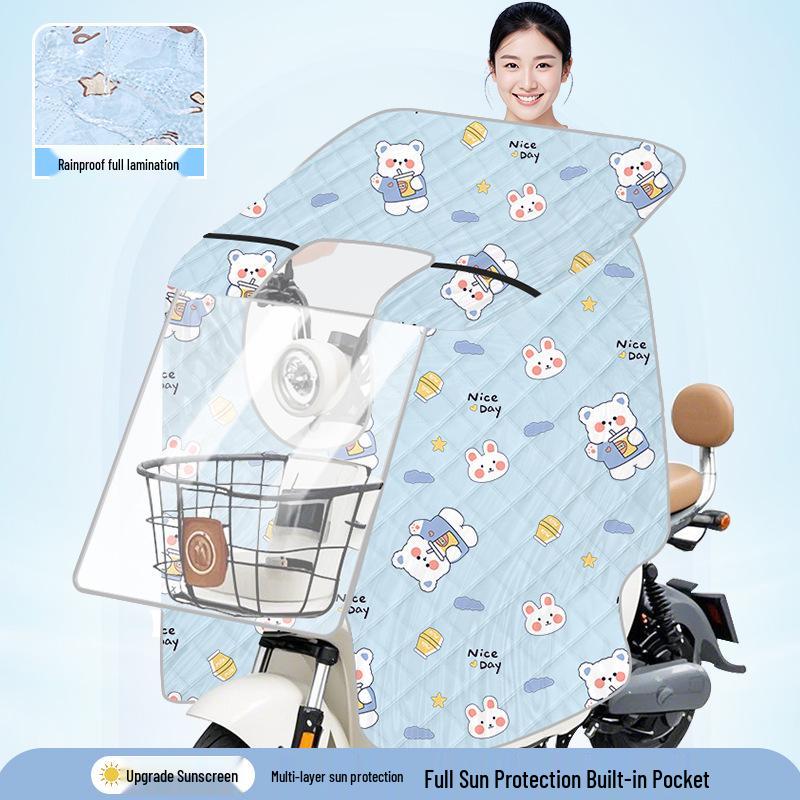 

2026 Summer Sunshade Electric Scooter Windproof Blanket with Tempered Film and Battery Cover