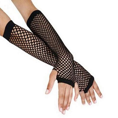 Gothic Costume Sexy Mesh Fishnet Gloves Hollow Out Fingerless Mittens