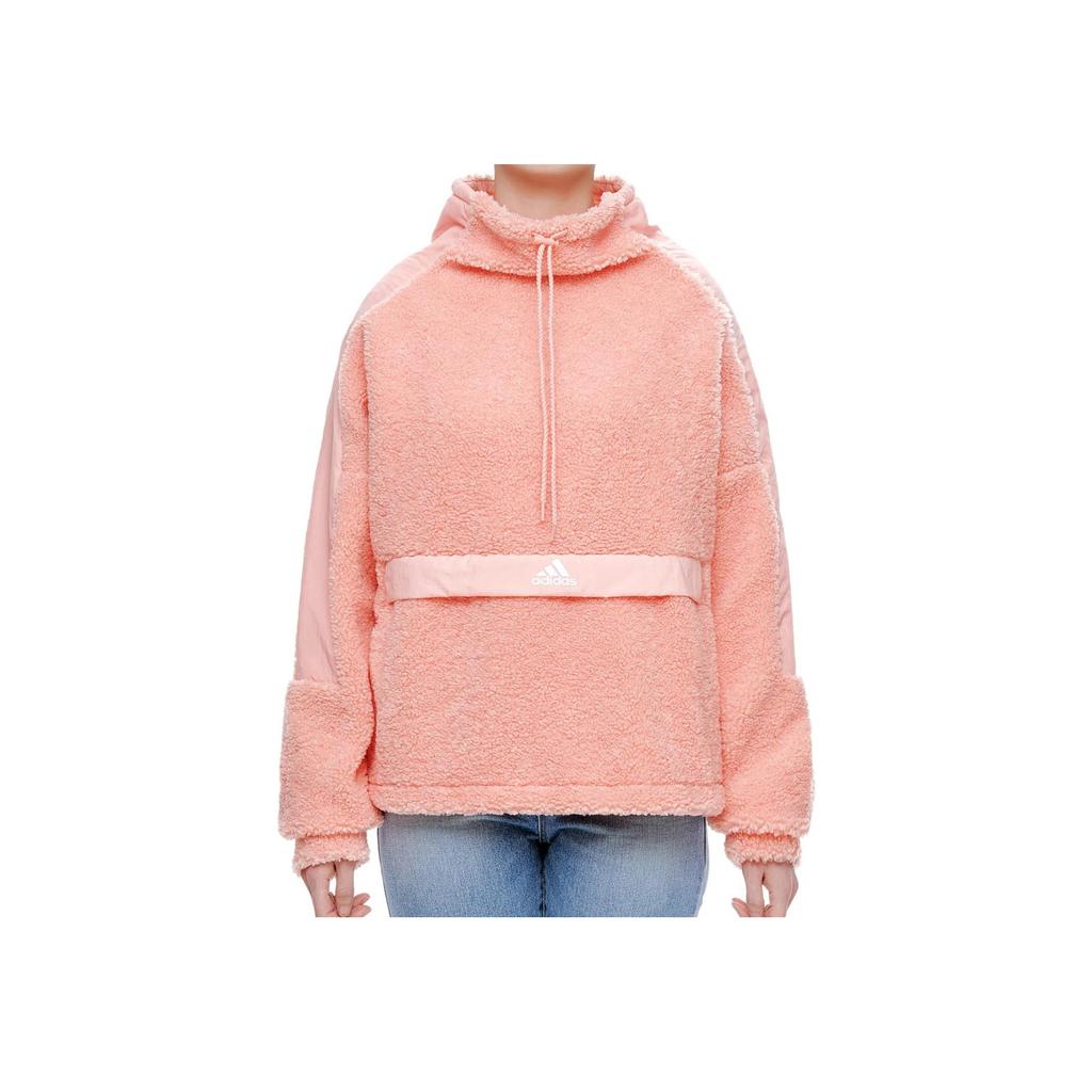 Adidas High Neck Sports Warm Fleece Jacket Women Jackets Pink FS7567