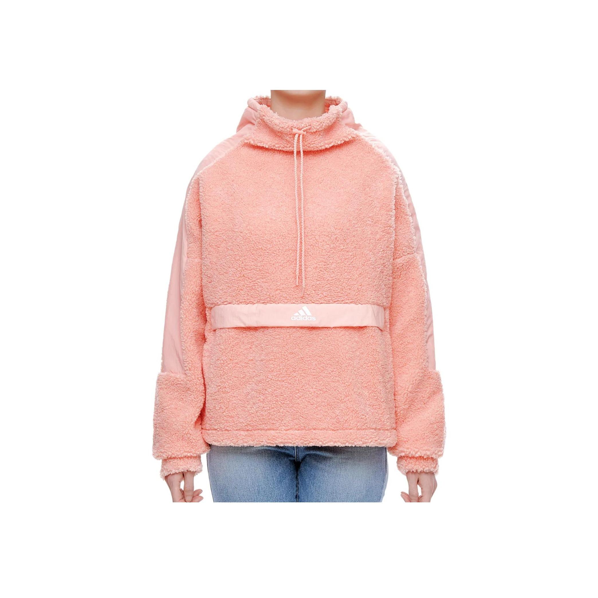 

Adidas High Neck Sports Warm Fleece Jacket Women Jackets Pink FS7567 S