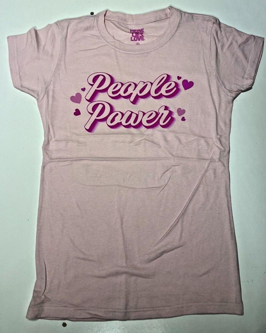 HERE LIES LOVE The Musical DAVID BYRNE BROADWAY Fitted Power Pink Tee T-Shirt M