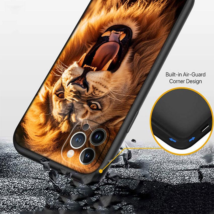 LO5 Animal Lion Soft Shell Phone Case for Samsung Galaxy S20 S21 S22 Ultra FE + Plus A21S A22 A24 A25 A26 A30 A30S A31
