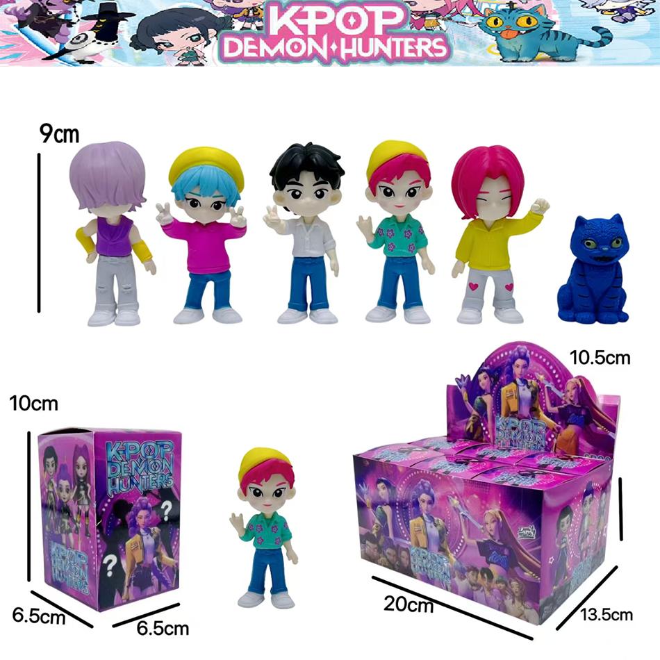 Anime Kpop Devil Hunter Boy Group Blind Box Disassembly Fun Small statue Peripheral model Desktop Blind box decoration gift