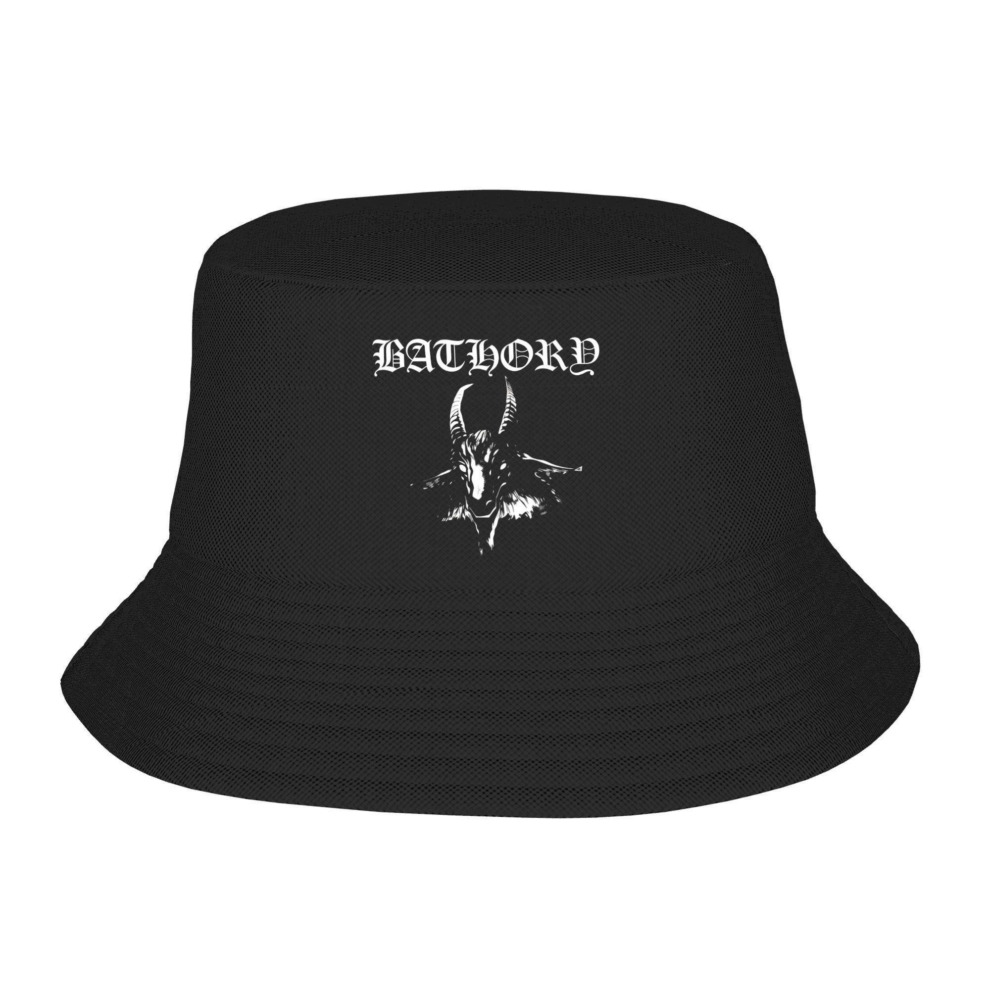 

Bathory Black Metal Bucket Hat For Couple Fisherman Hats Retro Vacation Caps Foldable Outdoor Graphic Sun Hats One Size