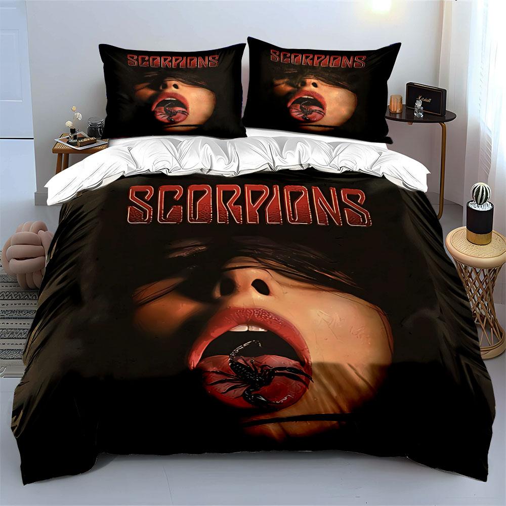 Scorpions Logo Tongue Design Bedding Duvet Cover Set Duvet Cover Pillowcases (1*Duvet Cover 2*Pillowcases, without duvet insert)