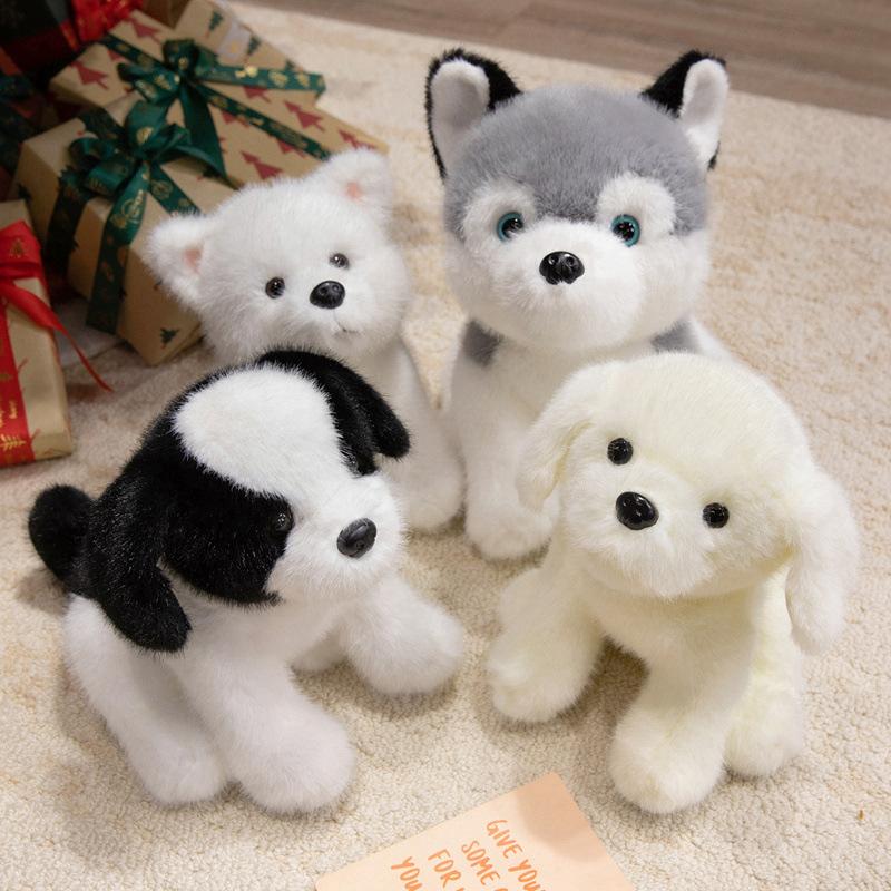 Cartoon Simulation Shiba Inu Husky Doll Plush Toy Small Black Dog Golden Retriever Doll Children'S Soothing Ragdoll