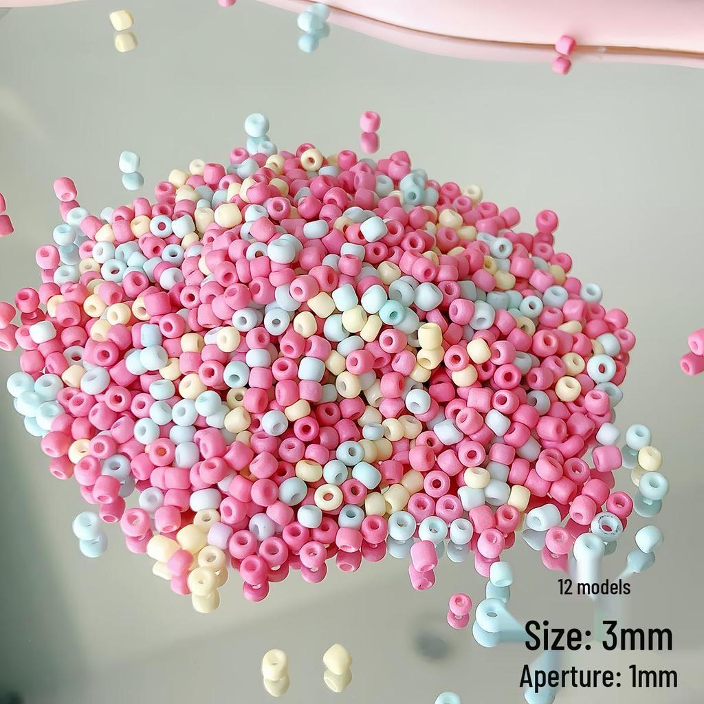 3mm Cream Macaron Glass Seed Beads for DIY Necklaces & Bracelets