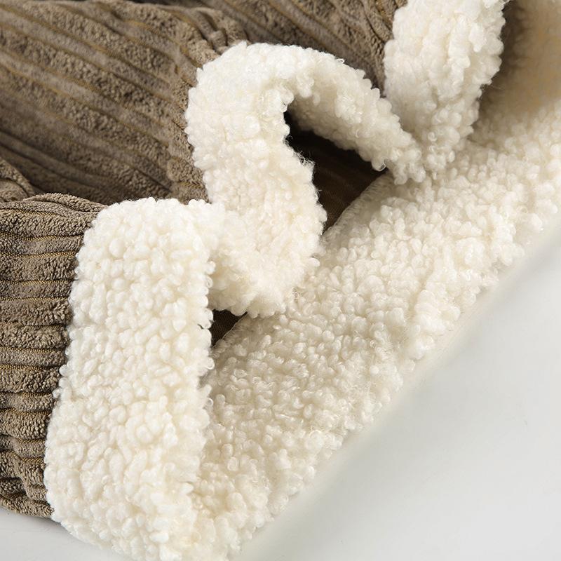 Dámské manšestrové šortky s proužky, s kožešinovým prošíváním v kolizních barvách, univerzální, s nízkým pasem, slim fit, pro pikantní dívku