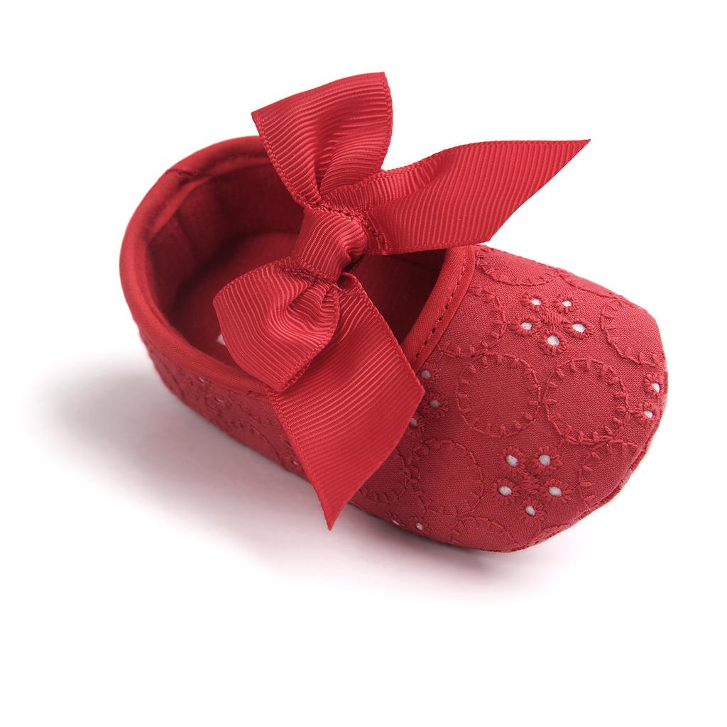 MYGGPP Gestickte rosa weiße große rote Prinzessinnenschuhe Babyschuhe weiche Unterseite Kleinkindschuhe Prinzessinnenschuhe